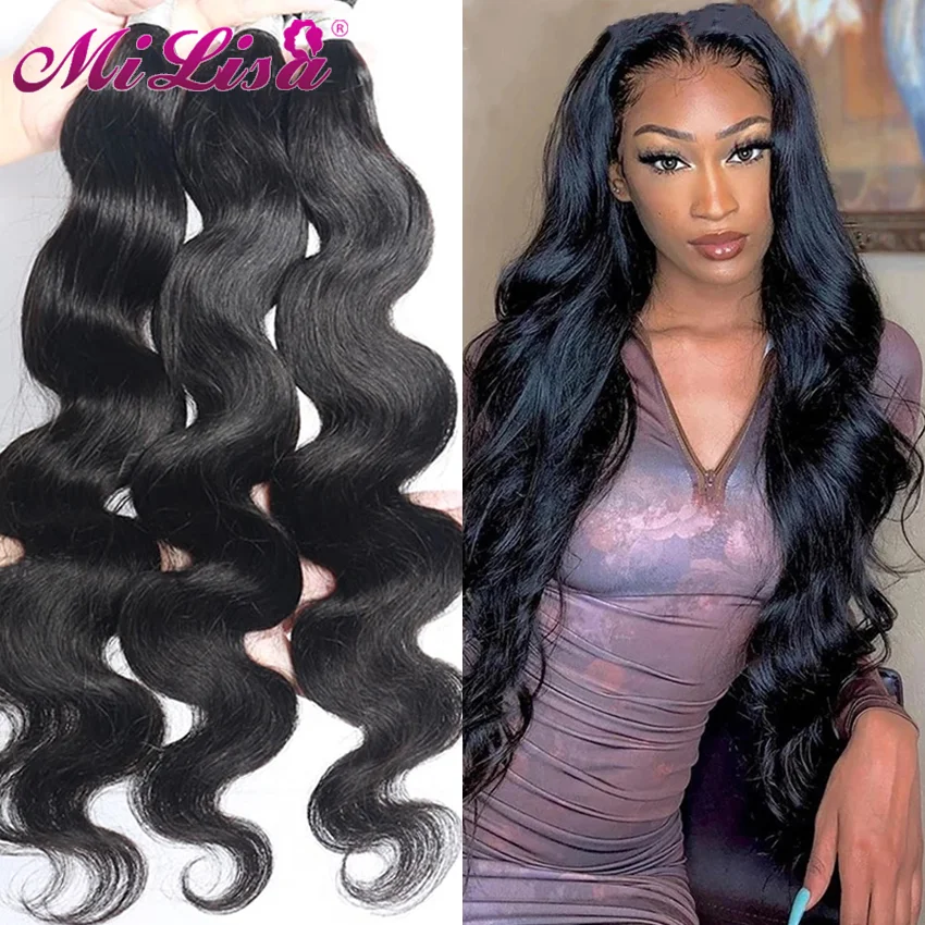 

30 дюймовые волнистые пучки человеческих волос, пучки Deal 3 шт./лот, дешевые бразильские пучки волос, натуральные черные волосы для наращивани...