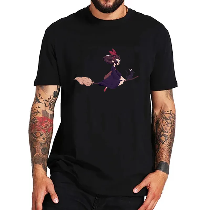 Аниме Jiji Kiki's Delivery сервис фильм студия Ghibli Мужская брендовая футболка Манга
