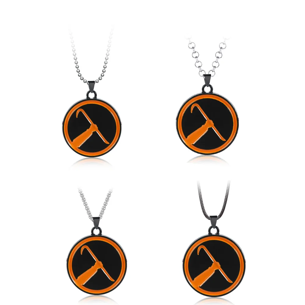 

New Game Half Life Alyx Crowbar Necklace Round Metal Pendant Bead Rope Chain Half-Life Jewelry for Men Women Gift Chaveiro