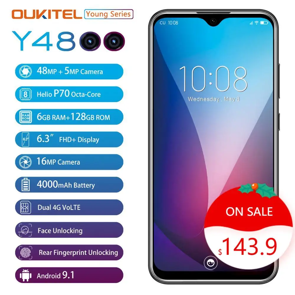 OUKITEL Y4800 смартфон с 5 дюймовым дисплеем восьмиядерным процессором озу 6 гб пзу 3 19