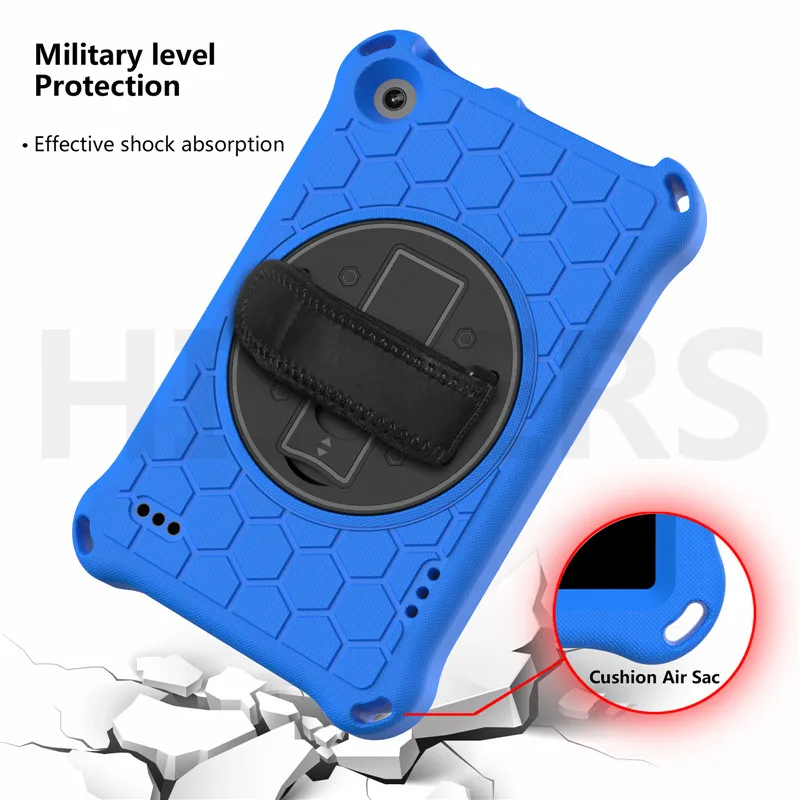 

Hand-held Shockproof Cover Case For Amazon Fire 7 2019 2017 2015 with Shoulder Strap & Rotative Kickstand