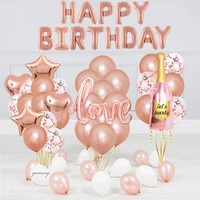 rose gold letter latex confetti foil balloons wedding birthday anniversary event party baby shower decorations pink supplies