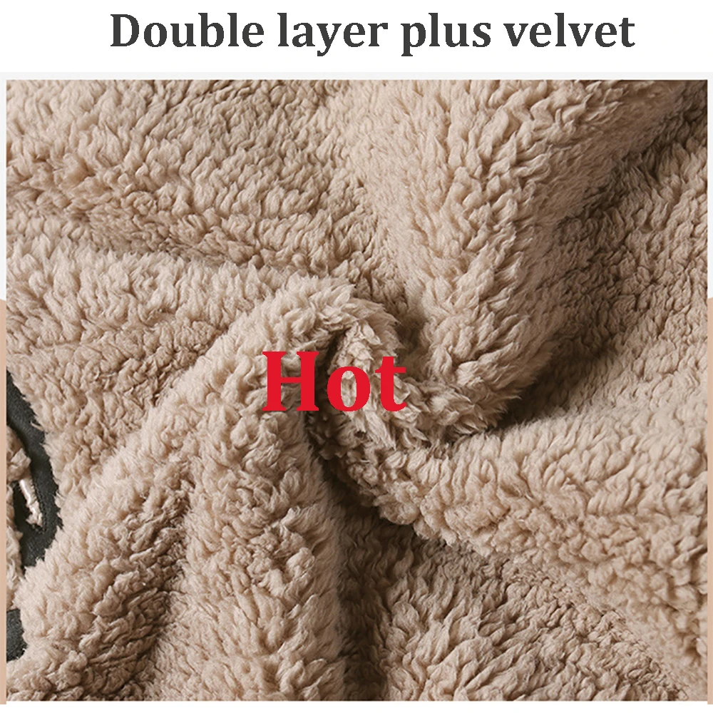 Winter Warm Hooded Pajama Sets Double Sides Thick Flannel Antistatic Male Pajamas Soft Elastic Waist Long Pants Plus Size Pijama