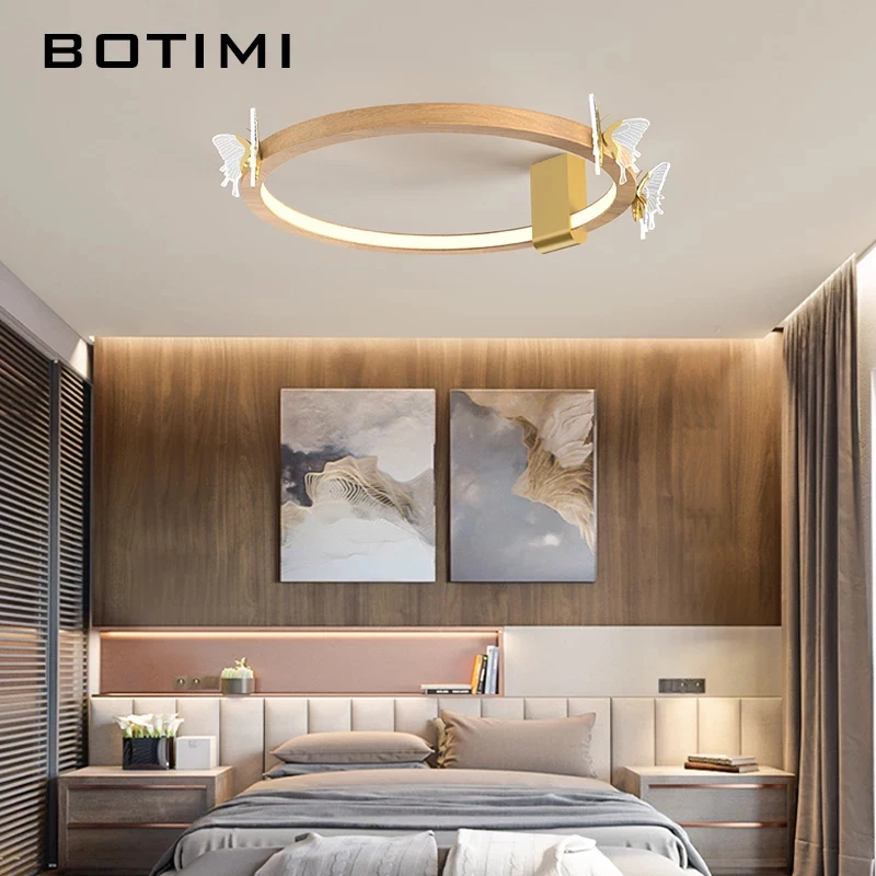 

BOTIMI современные светодиодные потолочные лампы для гостиной, спальни, столовой, кухни, кольца, потолочные светильники, белая офисная лампа