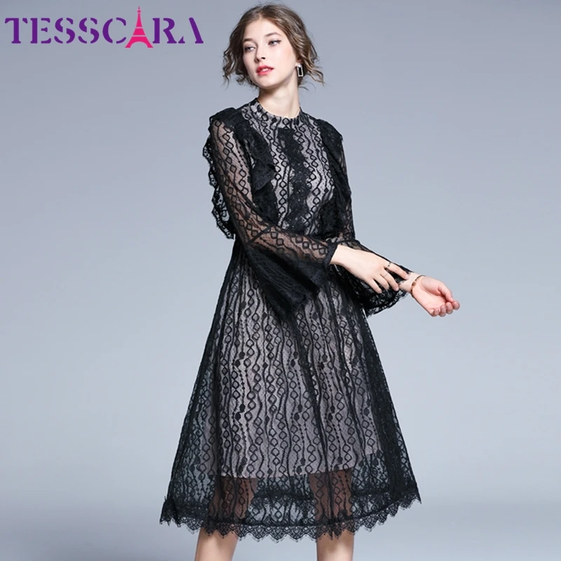 Платье С Кружевными Расклешенными Рукавами Купить