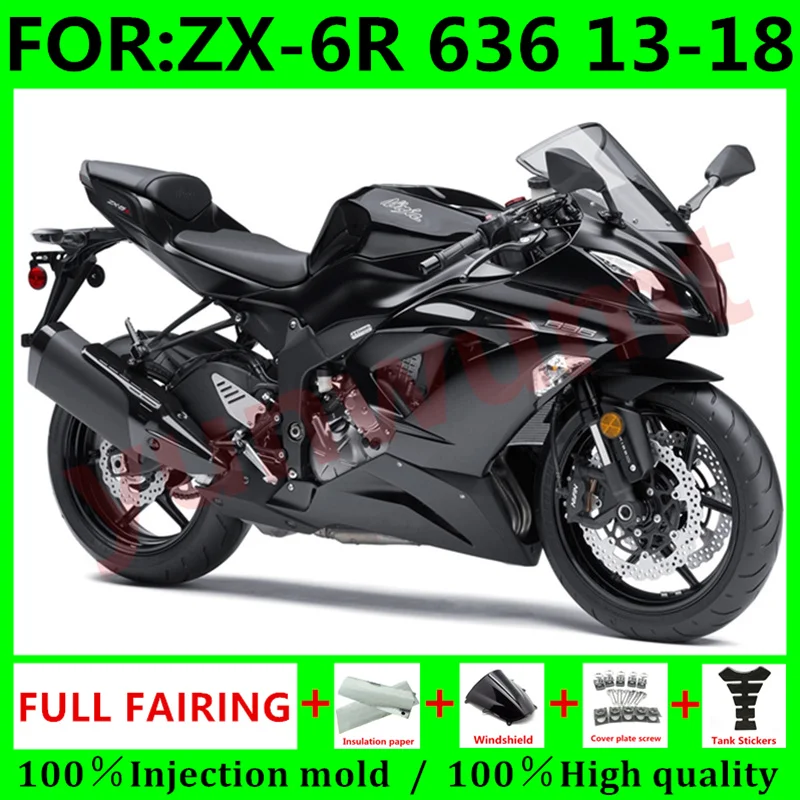 

Новый комплект обтекателей для мотоцикла ABS, подходит для kawasaki Ninja ZX6R 636 2013 2014 2015 ZX-6R 13 14 15 16 17 18, черный обтекатель