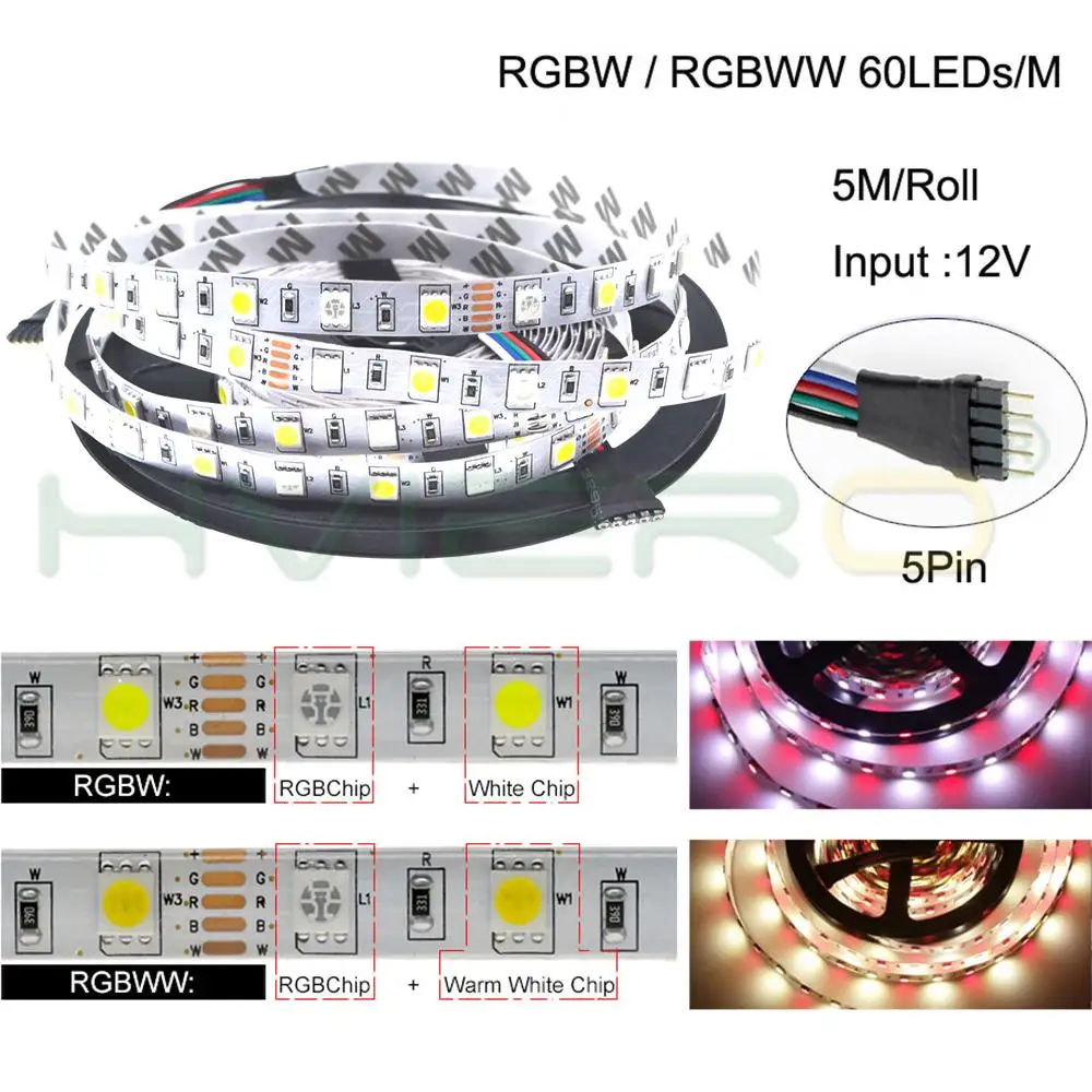 Светодиодная лента совместимая с Wi-Fi Bluetooth RGB RGBW 12 В постоянного тока 5050 5 м 300