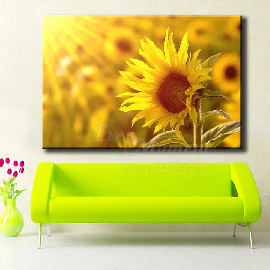 Алмазная 5d картина с полным покрытием из квадратных страз подсолнухом небом