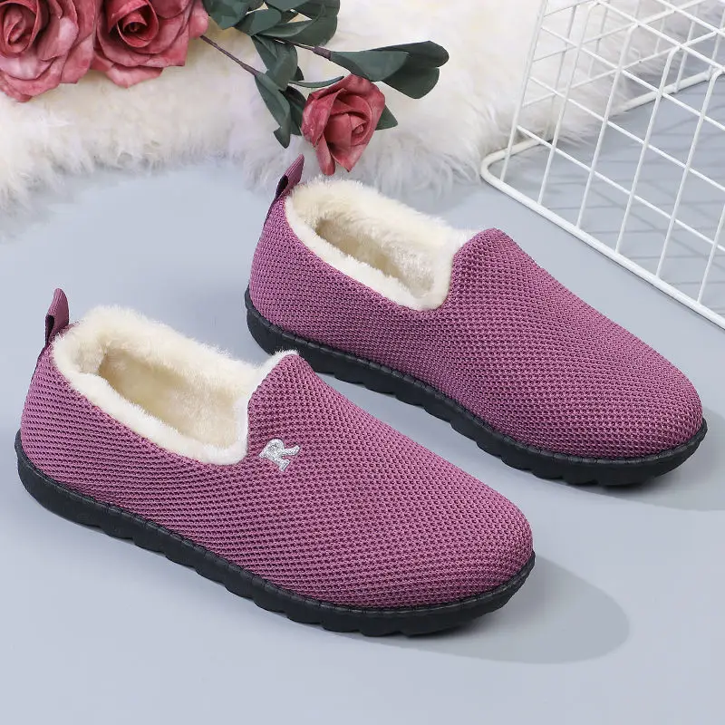 

35-41 Shoes Woman Autumn Winter Women's Cotton Boots Fleece Thick Casual Soft Bottom Non-Slip Warm Luxury Designer Fashion Flat