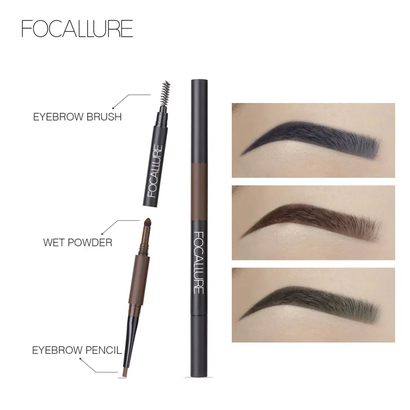 

Double-end Eyebrow Pencil with Brush Natural Waterproof No Blooming Rotating Automatic Long Lasting Makeup Cosmetics Tools