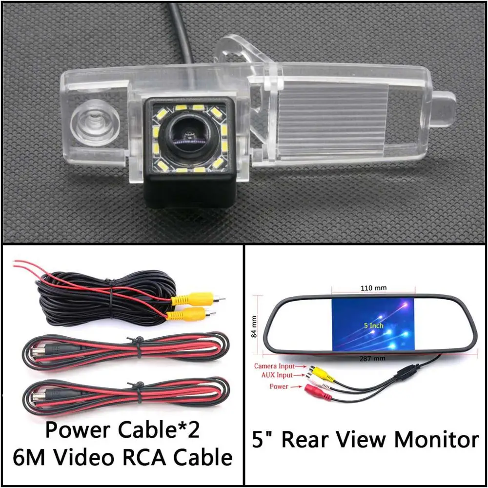 Cam N 5 inch Mirror 12 Светодиодный свет заднего хода автомобиля зеркало заднего вида Камера для Toyota Highlander 2003 2004 2005 2006 2007 2008 2009 2010 2011 2012 Стоянкы Автомобилей Автомобиля - Название цвета: Cam N 5 inch Mirror