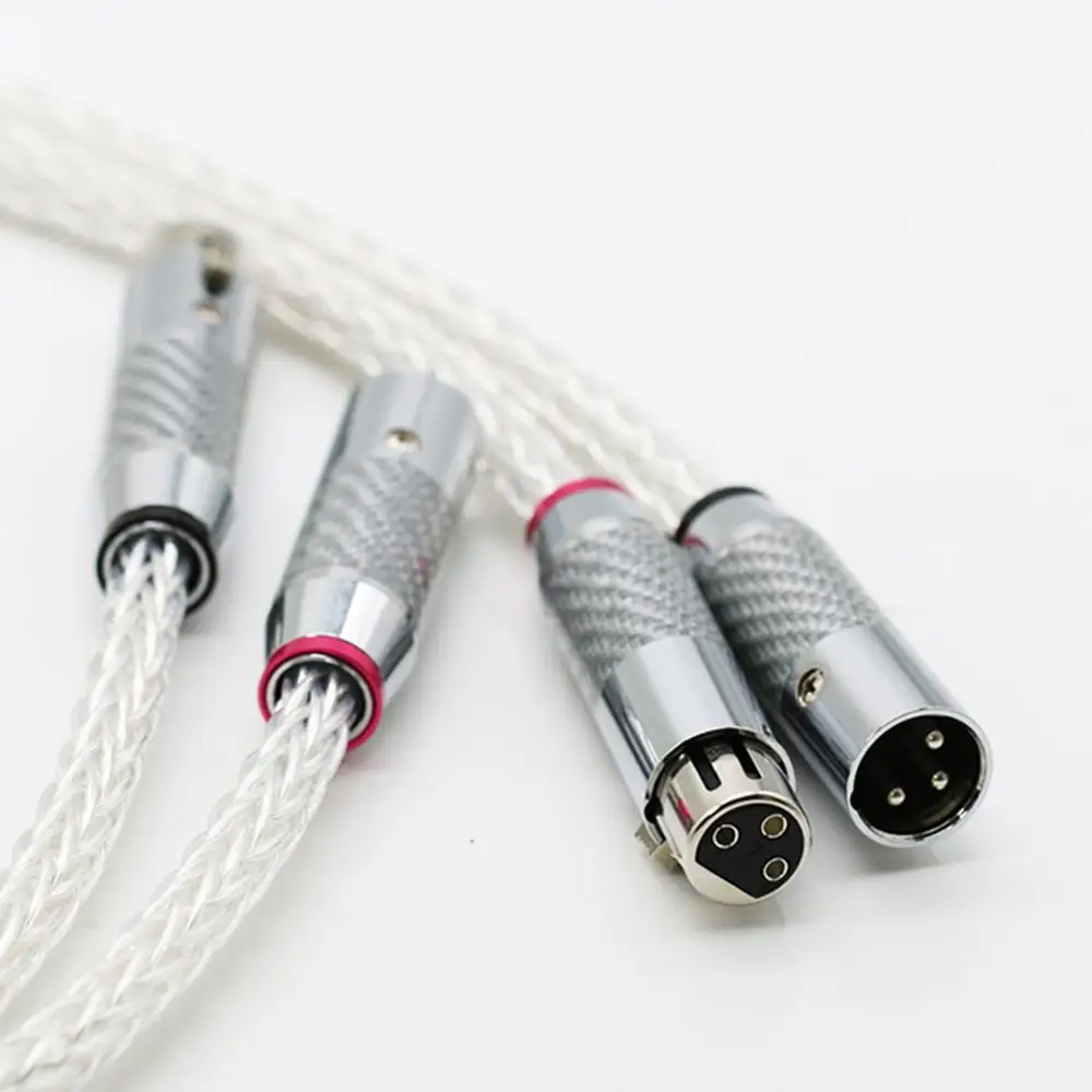 Hi-End 8AG посеребренный OCC 3 контакта XLR сбалансированный кабель динамика с разъемом