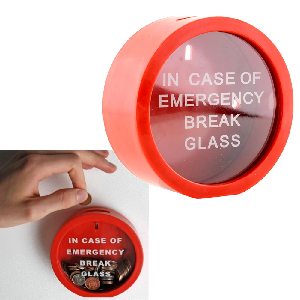 Новинка круглая красная коробка для денег в случае аварийной монеты гаджет