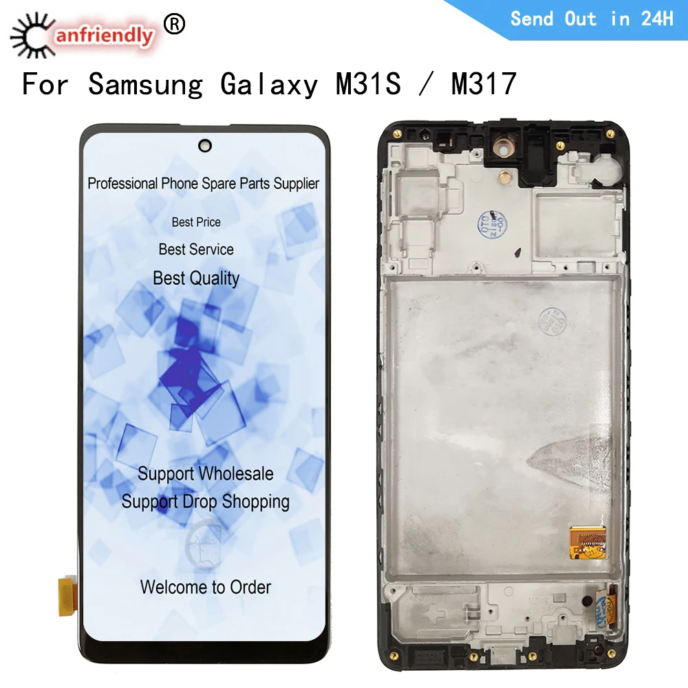 

Full Super AMOLED For Samsung Galaxy M31s SM-M317F SM-M317F/DS LCD Display Screen Touch Panel Digitizer With Frame Assembly