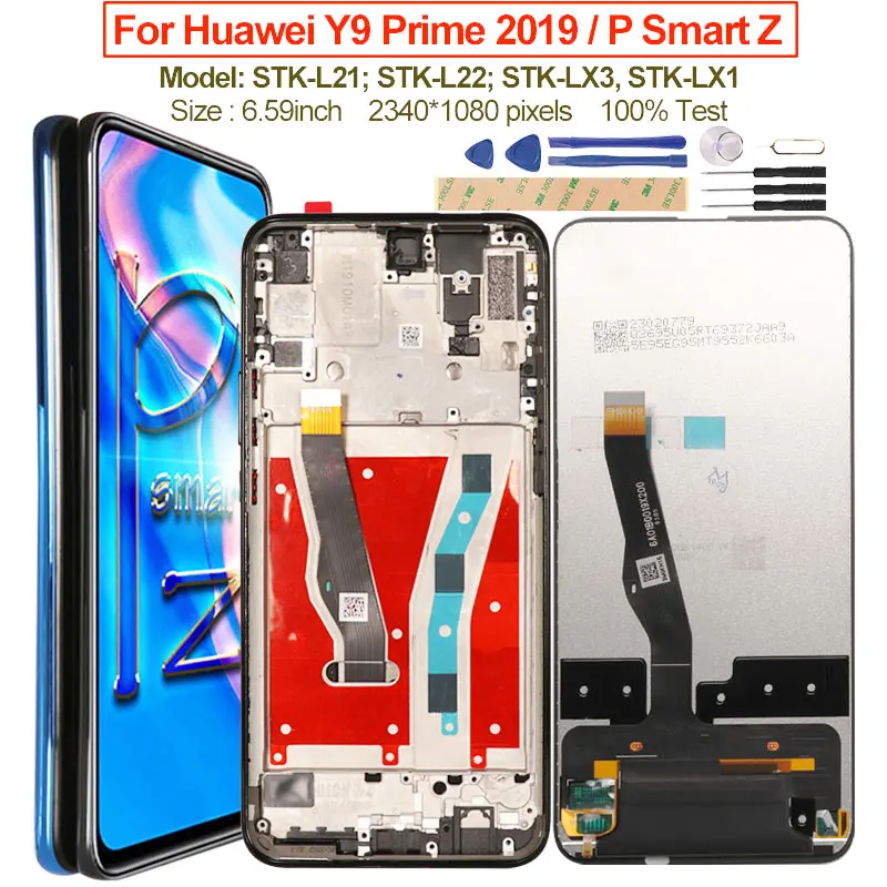 Дисплей для Huawei P Smart Z STK LX1 ЖК дисплей сенсорный экран Замена Y9 Prime 2019 L21 L22 LX3