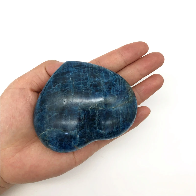 Оптовая продажа 1 шт. натуральный Голубой Апатит сердце полированный ладонный
