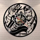 Тихие настенные часы с виниловой пластиной для парикмахерской