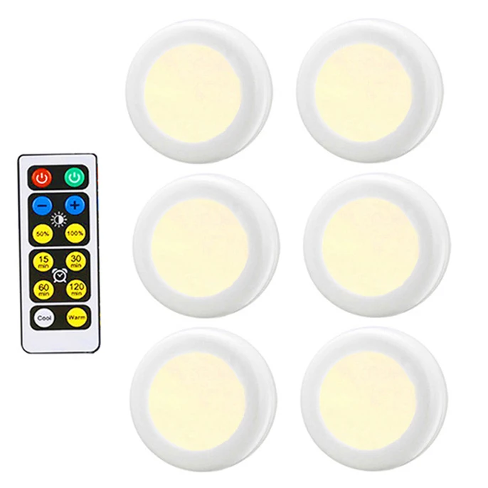 1Lamp 6 Controller Затемняемый теплый белый+ белый двойной цвет сенсорный датчик светодиодный светильник шайба Беспроводная светодиодная подсветка под шкаф кухонный счетчик шкаф светильник - Цвет: 1Lamp 6 Controller