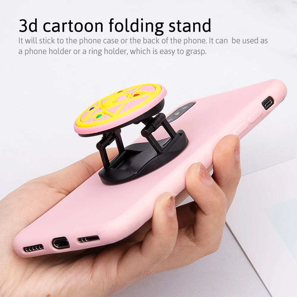 3D мультяшный Силиконовый складной держатель на палец для телефона Xiaomi Samsung