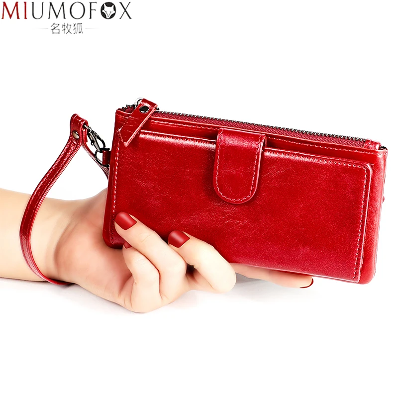 Модный женский кошелек из натуральной кожи Длинный дизайнерский брендовый