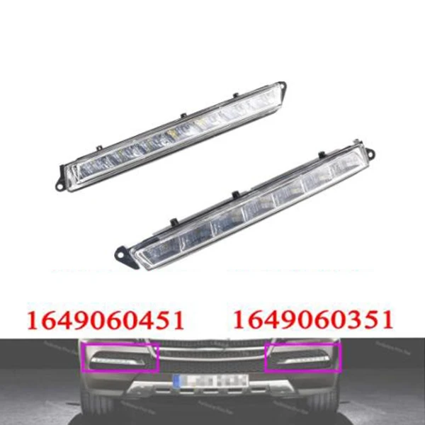 

1 Pair of Left and Right LED Daytime Running Fog Lights for Mercedes-Benz X164 X166 GL320 GL350 ML63 AMG 1649060351 1649060451