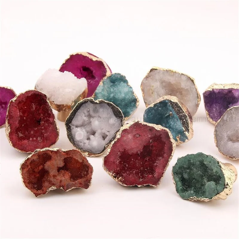 Ручка из натуральной латуни с кристаллами в скандинавском стиле роскошная