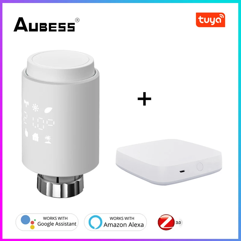 

Умный привод радиатора Aubess TRV ZigBee3.0, программируемый термостатический клапан радиатора с контроллером температуры через Alexa Google