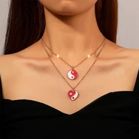 new product double pendant necklace fashion love gossip clavicle chain hip hop punk style accessories female jewelry gift