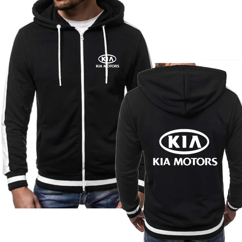 

Mens Sweatshirts KIA Car Logo Print fashion Casual Hip Hop Harajuku Long Sleeve Hooded zipper Jacket Man Hoody Clothing