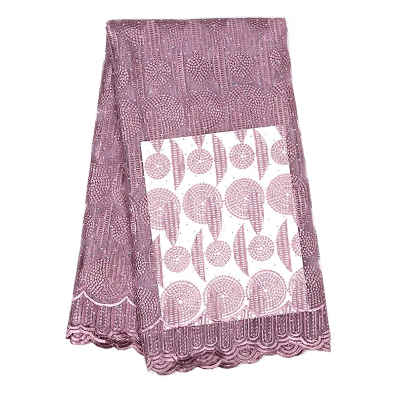 Высококачественная африканская сетчатая кружевная ткань французская вышитая