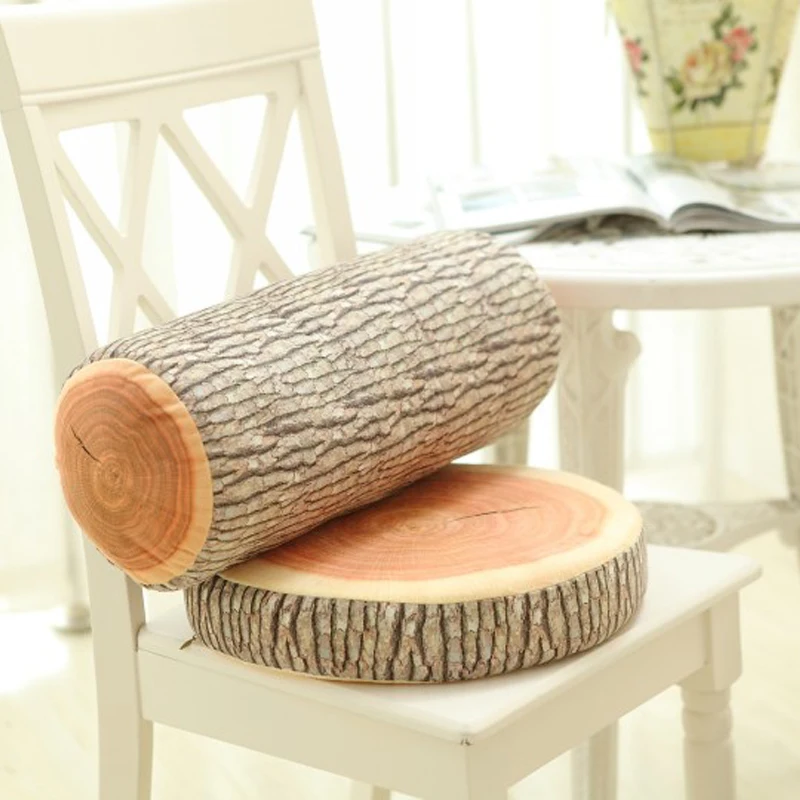 Деревянная подушка в виде бревна тканевая коробка деревянная текстура пня для