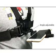 Powstro Mobile Phone Chest Mount Harness Strap Holder Cell Phone Clip Action Camera Adjustable Straps For Xiaomi For Iphone