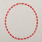 Тим женщин, модный подарок bizuteria колье аксессуары для одежды и красным бамбуком кораллового цвета изящная, украшенная бусинами Тип элемента: подвесное ожерелье, оl Бижутерия Подарки