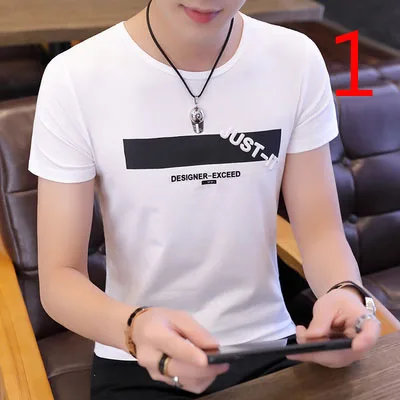 

Short-sleeved t-shirt male summer 2019 new Korean version of the self-cultivation trend round neck printing tide brand ice silk