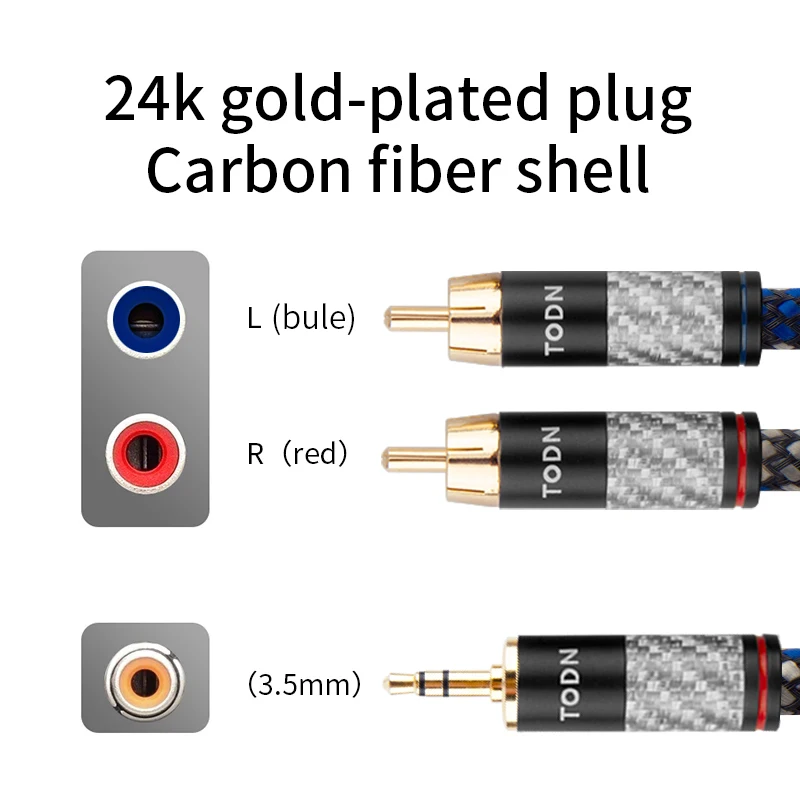 canare 3 5mm jack to 2rca ofc audio cable aux to rca hifi stereo for amplifier mobile phone computer desktop audio free global shipping