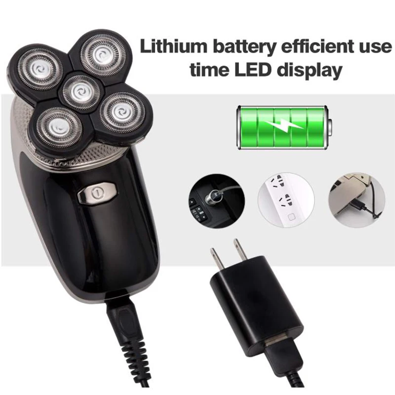 

Electric razor 5 heads floating blade ,men's electric facial shaver,head waterproof razor shaver Rechargeable hair clipper