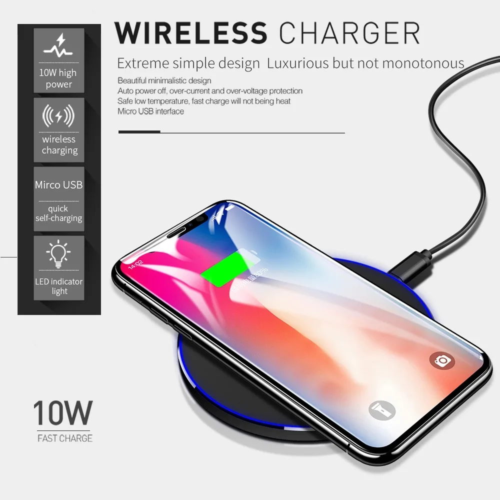 Tutew хит продаж 10W KT-11Fast Беспроводное зарядное устройство для Samsung Galaxy S10 S9/S8 Note 9