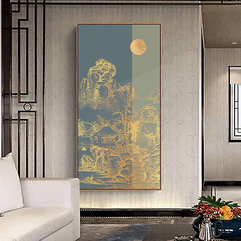 

Creative Pavilions Terraces Artwork Canvas Ancient Chinese Landscape Wall Painting Poster Picture Office Living Room Home Decor