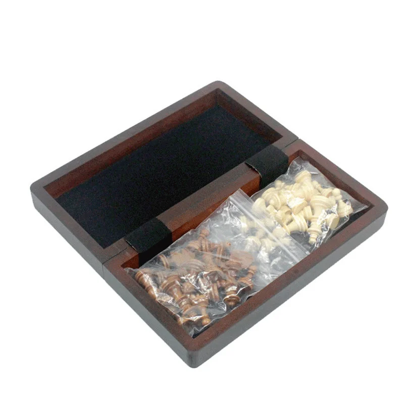 Деревянная шахматная доска шахматный набор два в одном твердая древесина