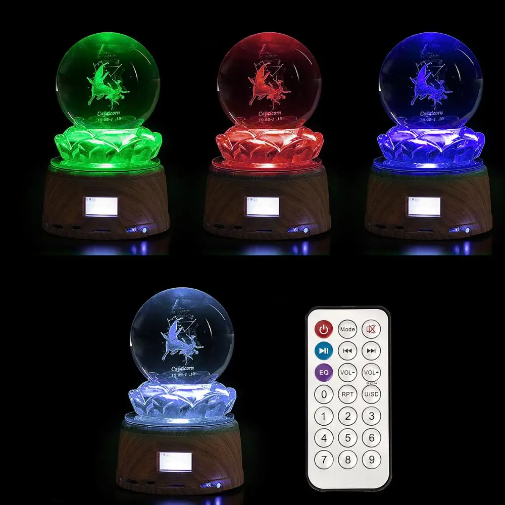 3D Хрустальный Шар 12 созвездий Телец Рак Лео весы хрустальный шар Bluetooth
