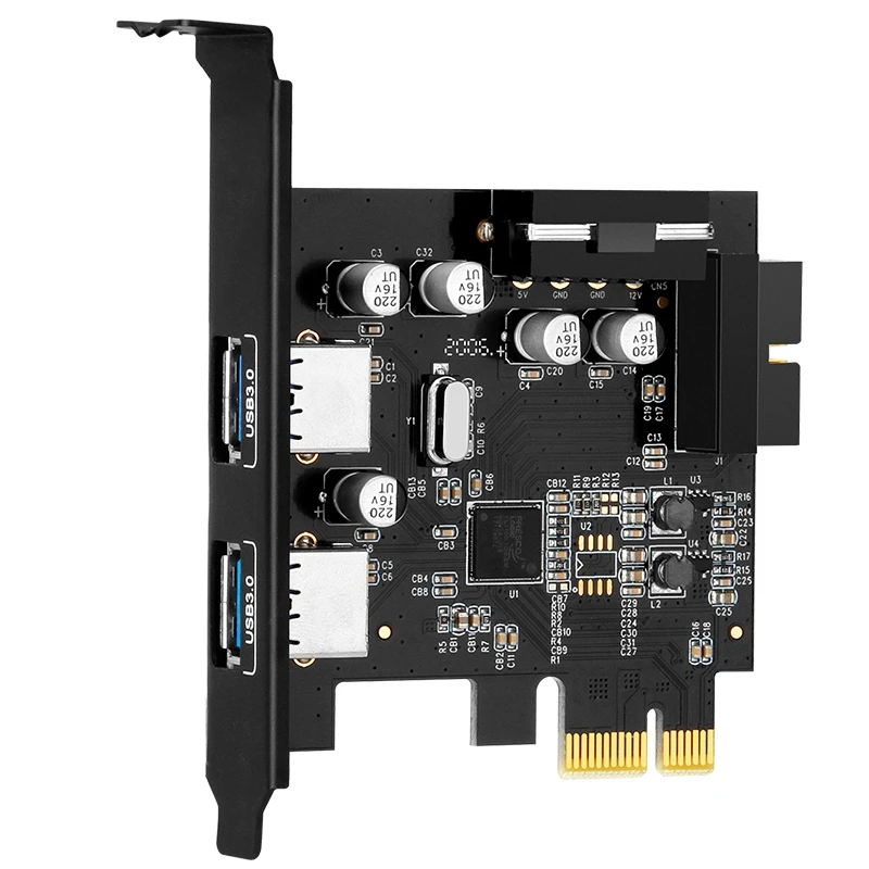 

Настольная Pcie 2 порта USB3.0 PCI Express карта USB3.0 хаб контроллер адаптер с 19Pin для LINUX,WINDOWS,MACOS