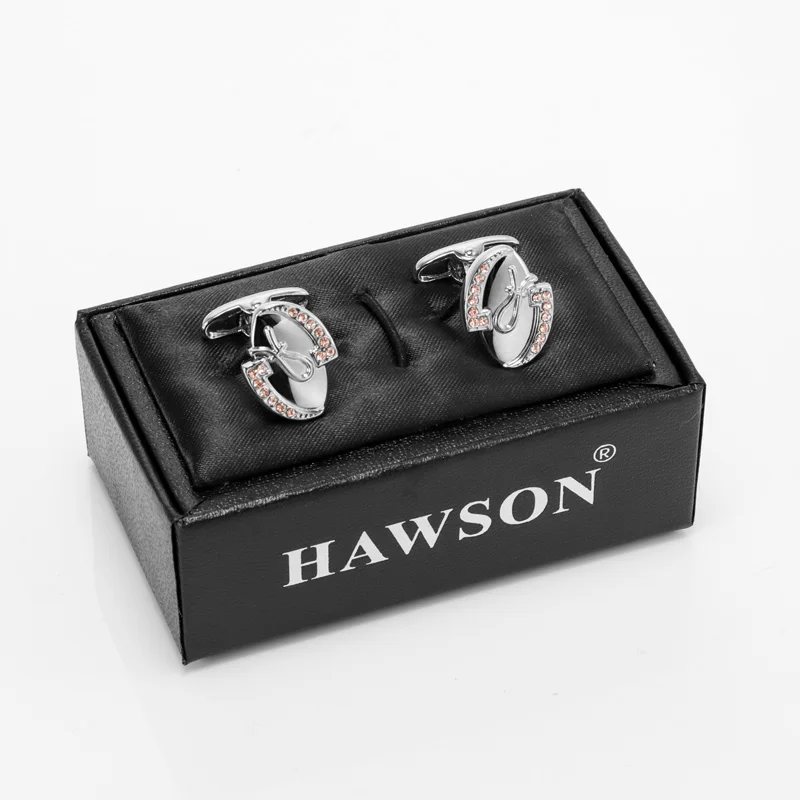 

HAWSON Novelty Luxury Cufflinks for Men Light Champagne Crystal Cuff Button High Quality Men's Accessoire Best Gift for Wedding