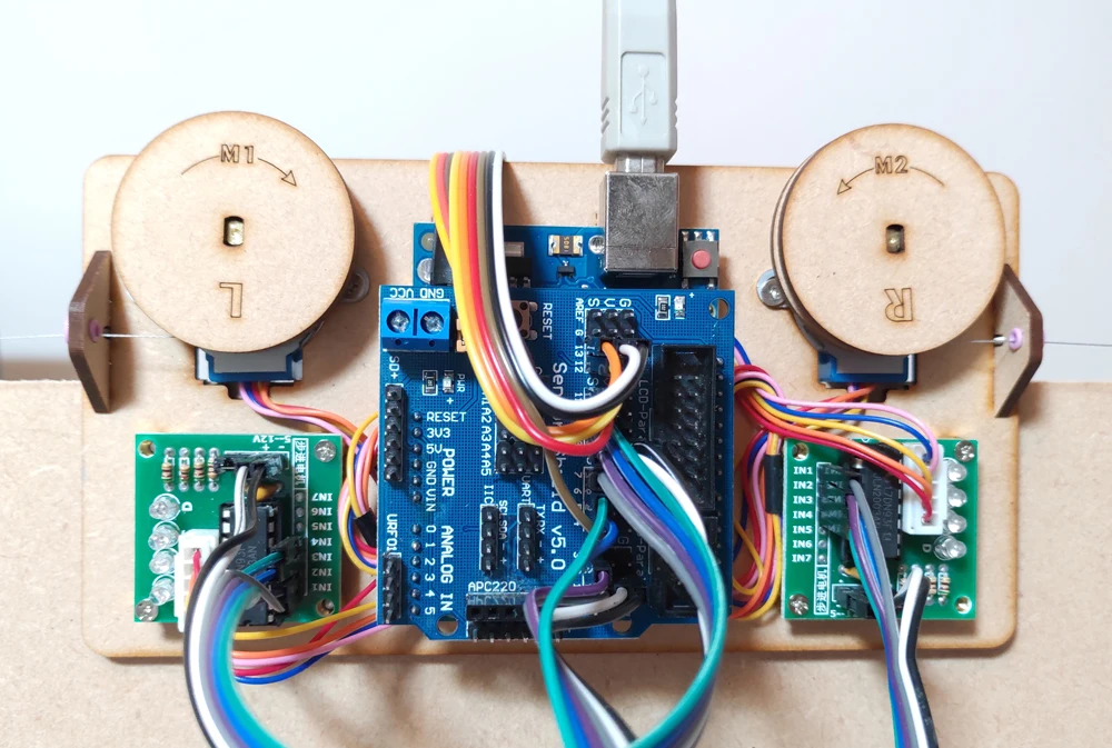 Робот для рисования стен с кабелем плоттер Arduino комплект проекта Полярный график