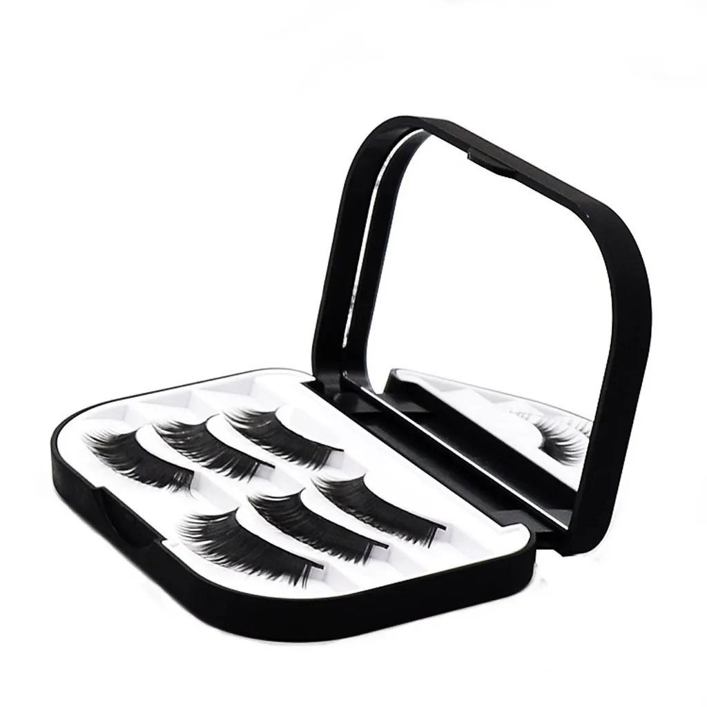 Женская акриловая коробка для хранения накладных ресниц с милым принтом черный