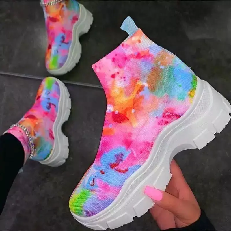 Женские туфли-лодочки на среднем каблуке размера плюс из дышащей сетки платформе