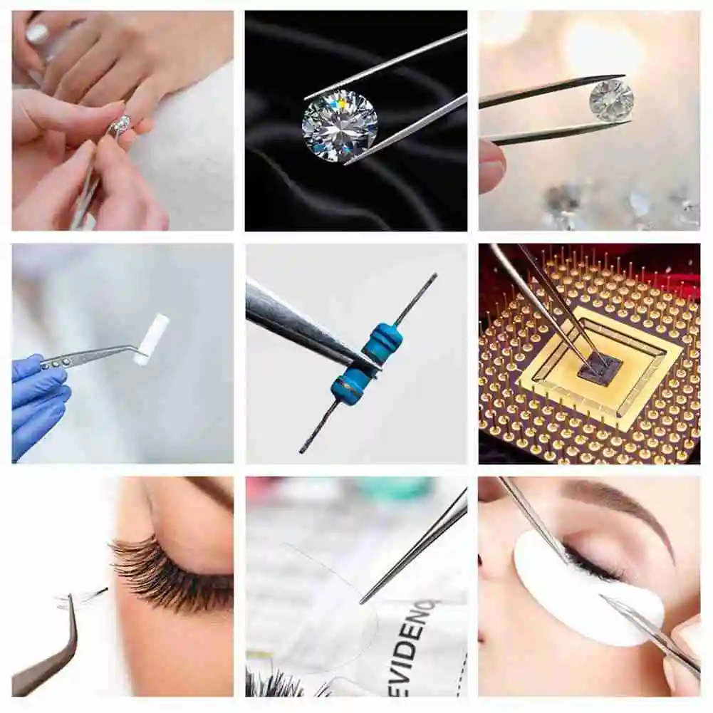 

Steel Eyelashes Tweezers 3D Professional Painless For Lashes Extension Gold Decor Anti-static Anti-rust Makeup Tool