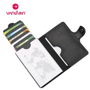 credit card holder rfid case men slide leather id card holder bank metal wallet creditcard bag cardholder wallet women luxuy free global shipping
