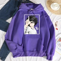 japanese anime death note cool women hoodie harajuku fleece sweatshirt crewneck creativity clothing casual loose hoodies female