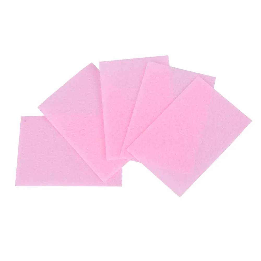 

5.8cm x 4.0cm 100 Pcs Pink Nail Polish Remover Cleaner Manicure Wipes Lint Fast Cotton Pads Paper Nail Art Tips