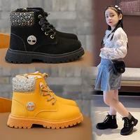 children boots autumn shiny rhinestones chelsea boots rubber sole girl shoe kids shoes warm non sli shoes for girl pink booties
